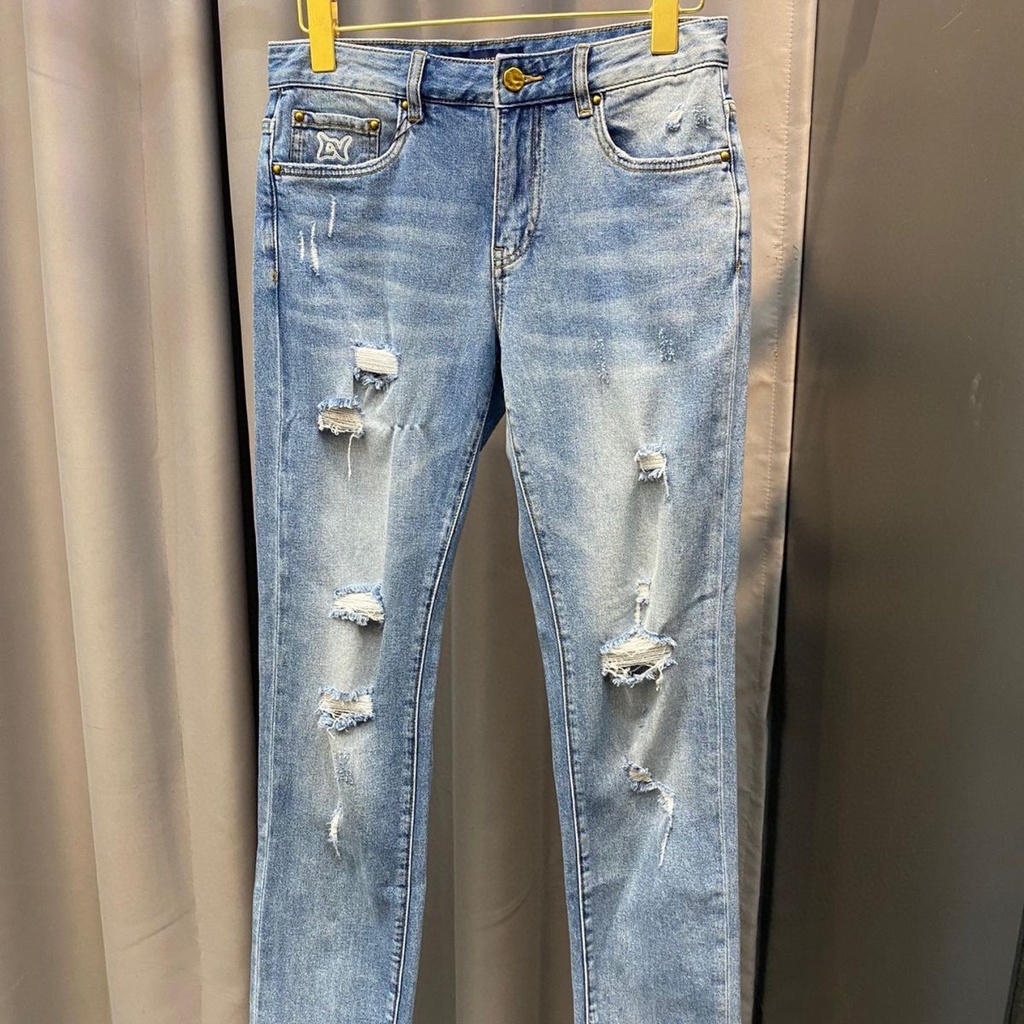 Louis Vuitton LV hot diamond jeans Hombres s 2022 Otoño E Invierno Nuevo  Moda Marca Estrellada Tendencia Delgada Pantalones Rectos Ancho l