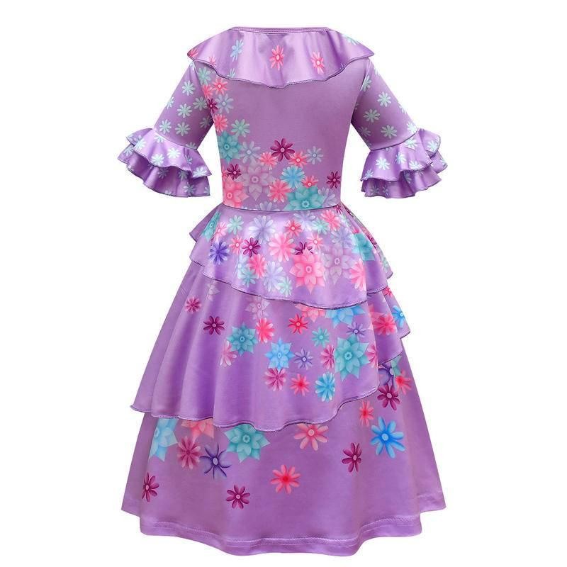 Disfraz Princesa Madrigal Vestido Mirabel Encanto Niña - , Azul Con Volantes, Tallas 3-8 Años Traje Encanto Halloween